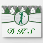 Mit Monogramm Golf kariert Fotoplatte (Vorderseite)