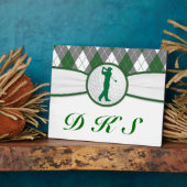 Mit Monogramm Golf kariert Fotoplatte (Seite)