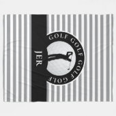 Mit Monogramm golfer-graue Streifen für ihn Fleecedecke (Vorderseite (Horizontal))