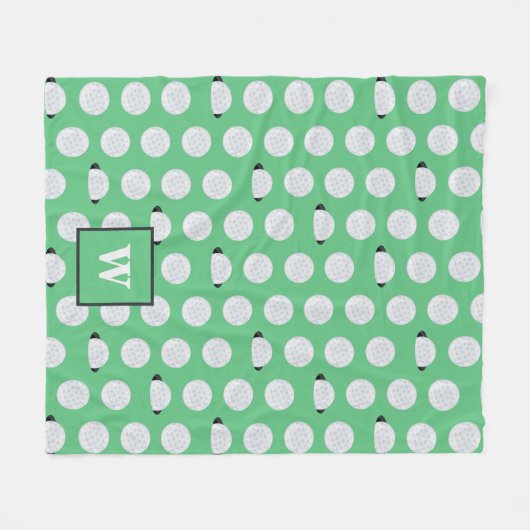 Mit Monogramm Golferloch in einem Golfball Fleecedecke (Vorderseite (Horizontal))