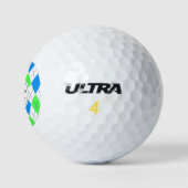 Mit Monogramm Golfplätze | Blaue grüne Raute Muste Golfball (Logo)