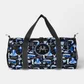 Mit Monogramm Gone Fishing Blue Duffle Bag (Vorderseite)