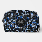 Mit Monogramm Gone Fishing Blue Waschbeutel (Vorderseite)