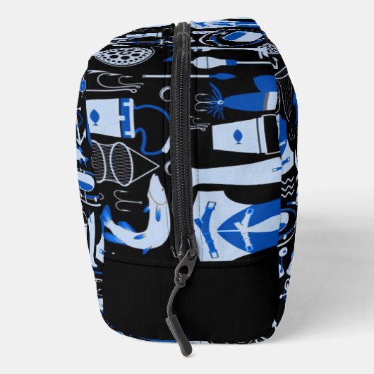 Mit Monogramm Gone Fishing Blue Waschbeutel (Rechts)