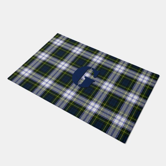 Mit Monogramm Gordon-Kleiderkarierte Tür-Matte Fußmatte (Schrägansicht)