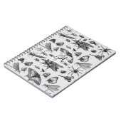 Mit Monogramm GOTHIC BUGS Vintag Insekten schwarz Notizblock (Linke Seite)