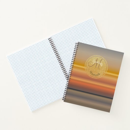 Mit Monogramm Gradienten aus Grauen und Grauen Son Notizblock (Innenseite)