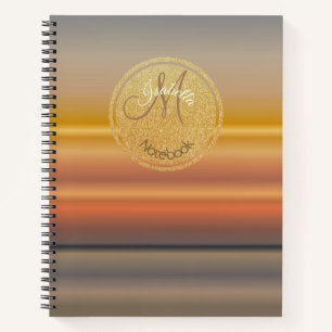 Mit Monogramm Gradienten aus Grauen und Grauen Son Notizblock