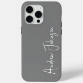 Mit Monogramm Grau Case-Mate iPhone Hülle (Rückseite)