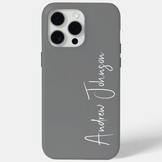 Mit Monogramm Grau Case-Mate iPhone Hülle (Rückseite)