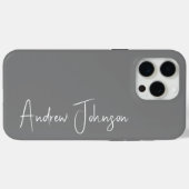 Mit Monogramm Grau Case-Mate iPhone Hülle (Rückseite (Horizontal))