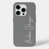 Mit Monogramm Grau Case-Mate iPhone Hülle (Rückseite)