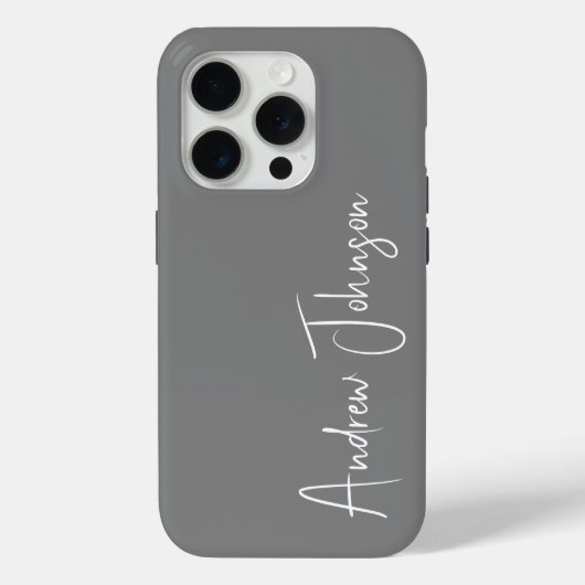 Mit Monogramm Grau Case-Mate iPhone Hülle (Rückseite)