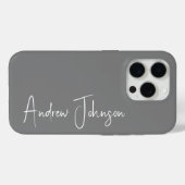 Mit Monogramm Grau Case-Mate iPhone Hülle (Rückseite (Horizontal))