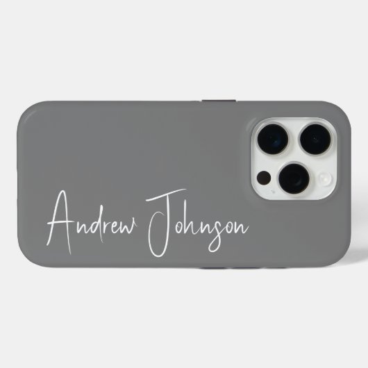 Mit Monogramm Grau Case-Mate iPhone Hülle (Rückseite (Horizontal))