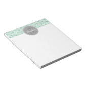 Mit Monogramm-Grau-Minze-Moderne Muster Notizblock (angewinkelt)
