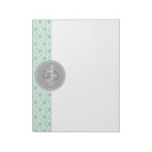 Mit Monogramm-Grau-Minze-Moderne Muster Notizblock (Rotiert)