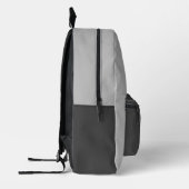 Mit Monogramm Grau mit zwei Tonern Bedruckter Rucksack (Links)