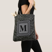 Mit Monogramm Grau und Schwarz William Morris Foli Tasche (Von Nahem)