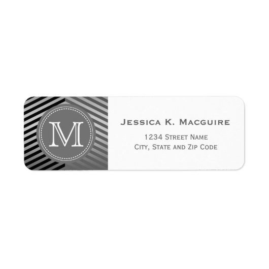 Mit Monogramm Grau und Schwarz Zickzack (Vorne)