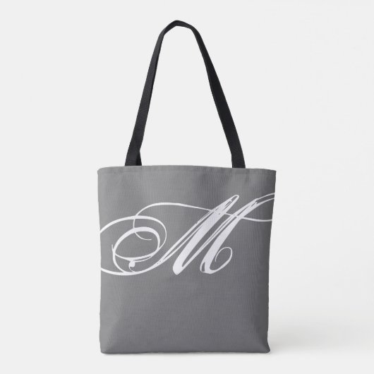 Mit Monogramm, graue/schwarze Tasche (Rückseite)