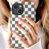 Mit Monogramm Graue und weiße Prüfmuster Case-Mate iPhone Hülle