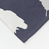 Mit Monogramm - Graue Waldbewohner Fleecedecke (Ecke)