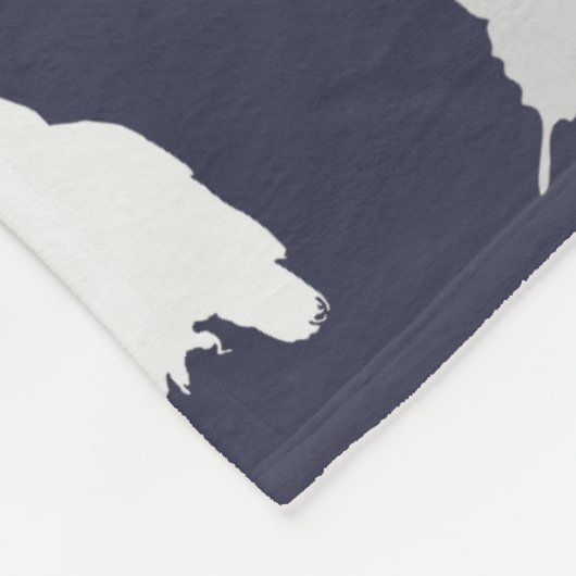 Mit Monogramm - Graue Waldbewohner Fleecedecke (Ecke)