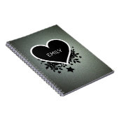 Mit Monogramm grauer Glitzer Notizblock (Rechte Seite)