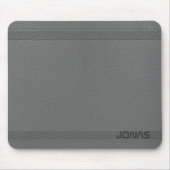 Mit Monogramm grauer Lederlook Mousepad (Vorne)