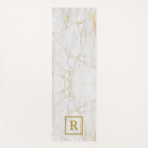 Mit Monogramm grauer Marmor mit goldenen Adern Yogamatte