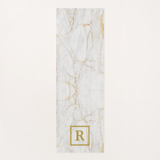 Mit Monogramm grauer Marmor mit goldenen Adern Yogamatte
