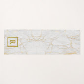 Mit Monogramm grauer Marmor mit goldenen Adern Yogamatte (Vorderseite (Horizontal))