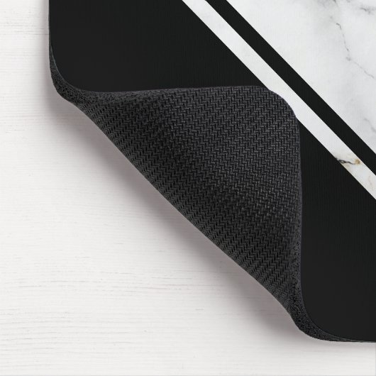 Mit Monogramm grauer und weißer Marmorstein Mousepad (Ecke)