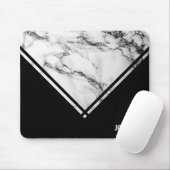 Mit Monogramm grauer und weißer Marmorstein Mousepad (Mit Mouse)