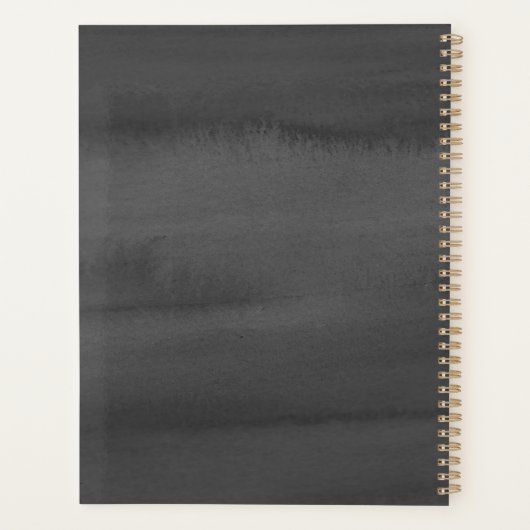 mit Monogramm grauer Wasserfarbenplaner Planer (Rückseite)