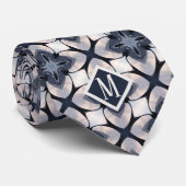 Mit Monogramm-Graues, einzigartiges Muster Männerd Krawatte (Gerollt)