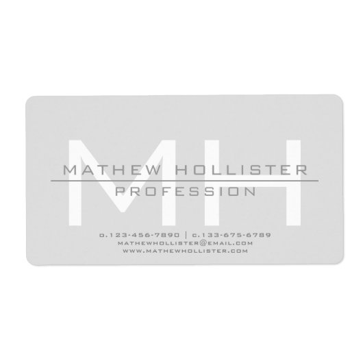 Mit Monogramm, graues Geschäft für Männer (Vorne)