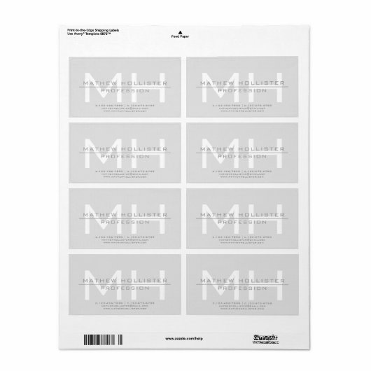 Mit Monogramm, graues Geschäft für Männer (Vorne)