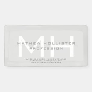 Mit Monogramm, graues Geschäft für Männer Banner