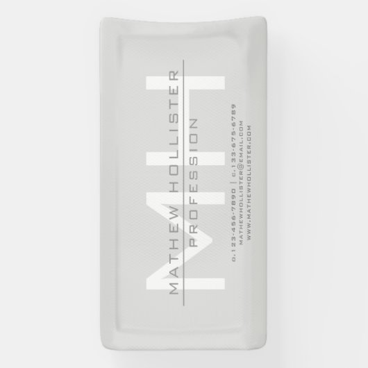 Mit Monogramm, graues Geschäft für Männer Banner (Vertikal)