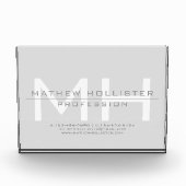 Mit Monogramm, graues Geschäft für Männer Fotoblock (Vorderseite)