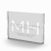 Mit Monogramm, graues Geschäft für Männer Fotoblock (Rechts)