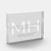 Mit Monogramm, graues Geschäft für Männer Fotoblock (Links)