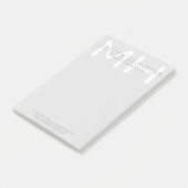 Mit Monogramm, graues Geschäft für Männer Post-it Klebezettel (angewinkelt)