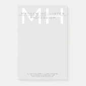 Mit Monogramm, graues Geschäft für Männer Post-it Klebezettel (Vorderseite)
