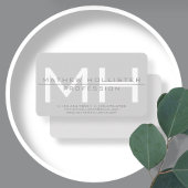Mit Monogramm, graues Geschäft für Männer Visitenkarte