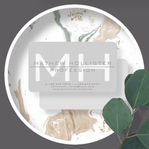 Mit Monogramm, graues Geschäft für Männer Visitenkarte