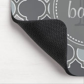 Mit Monogramm Graues modernes Gittermuster Mousepad (Ecke)