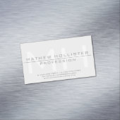 Mit Monogramm, graues Visitenkartenmagazin für Män Magnetische Visitenkarte (Beispiel)